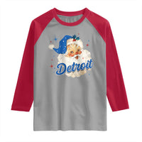 Christmas Detroit Football Raglan Shirt Vintage Santa Lions Fan - Wonder Print Shop