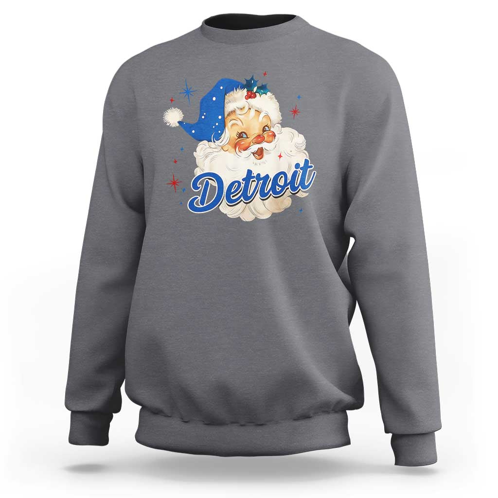 Christmas Detroit Football Sweatshirt Vintage Santa Lions Fan - Wonder Print Shop