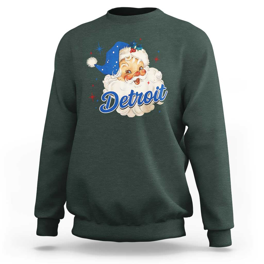 Christmas Detroit Football Sweatshirt Vintage Santa Lions Fan - Wonder Print Shop