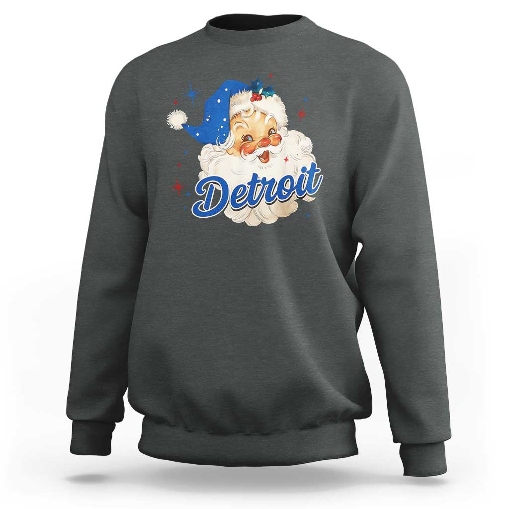 Christmas Detroit Football Sweatshirt Vintage Santa Lions Fan - Wonder Print Shop