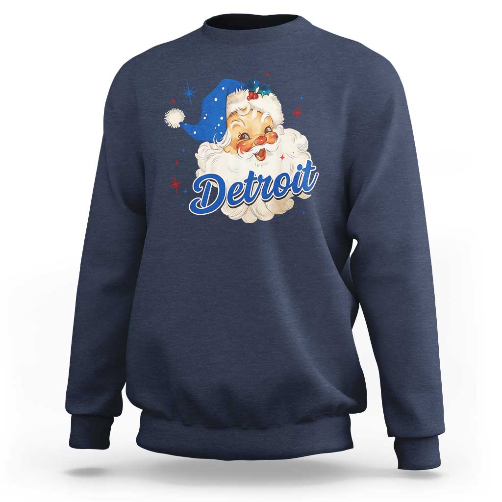 Christmas Detroit Football Sweatshirt Vintage Santa Lions Fan - Wonder Print Shop