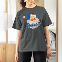 Christmas Detroit Football T Shirt For Women Vintage Santa Lions Fan - Wonder Print Shop