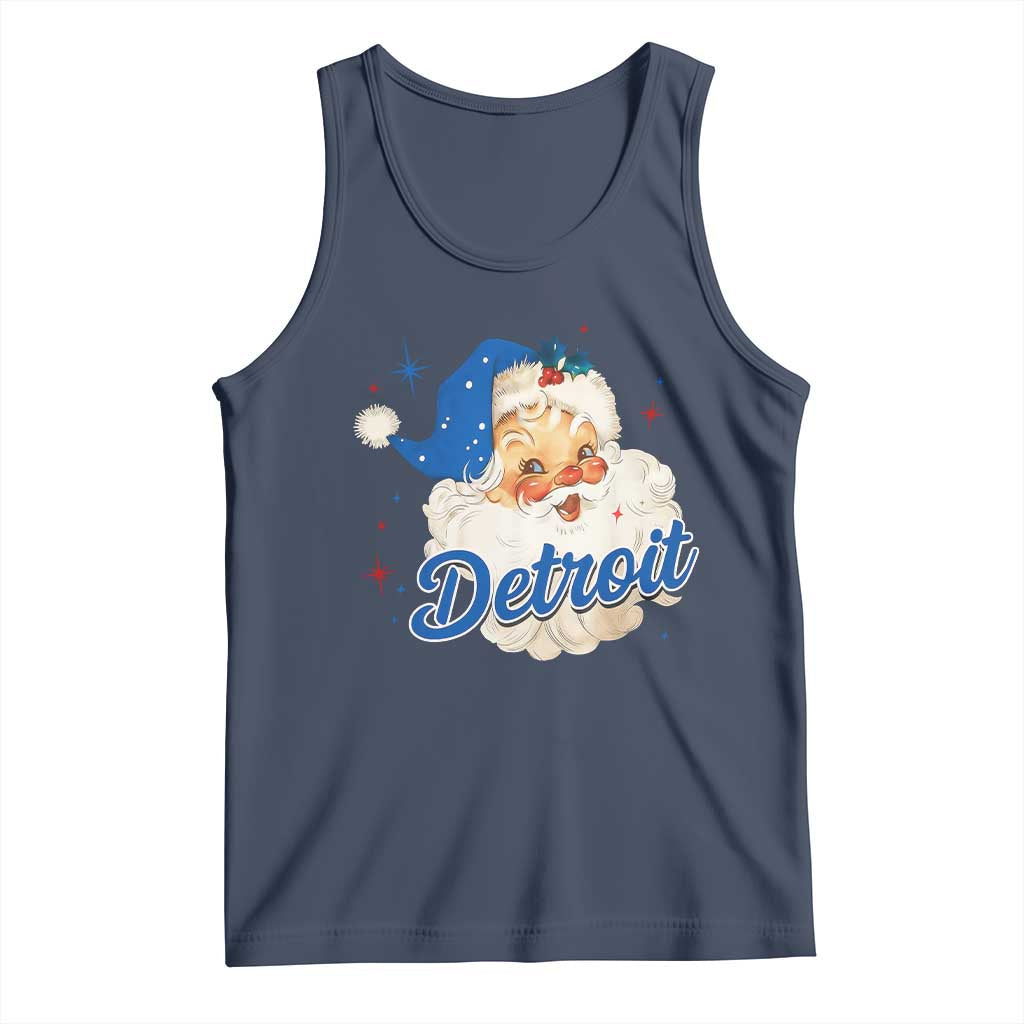 Christmas Detroit Football Tank Top Vintage Santa Lions Fan - Wonder Print Shop