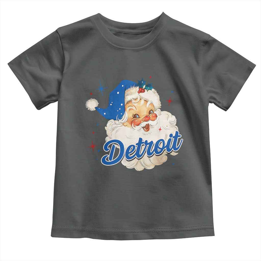 Christmas Detroit Football Toddler T Shirt Vintage Santa Lions Fan - Wonder Print Shop