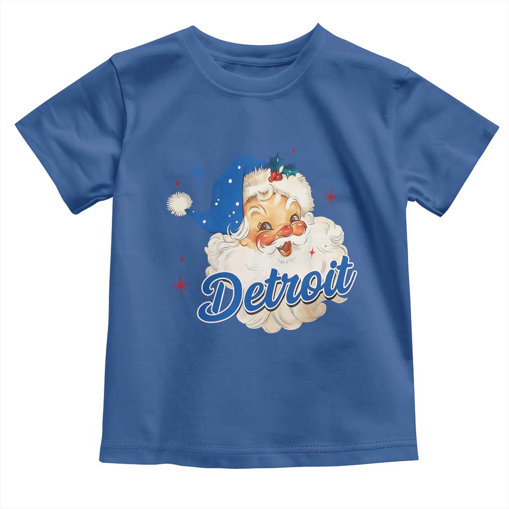 Christmas Detroit Football Toddler T Shirt Vintage Santa Lions Fan - Wonder Print Shop