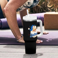 Christmas Detroit Football Tumbler With Handle Vintage Santa Lions Fan - Wonder Print Shop