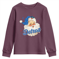 Christmas Detroit Football Youth Sweatshirt Vintage Santa Lions Fan - Wonder Print Shop