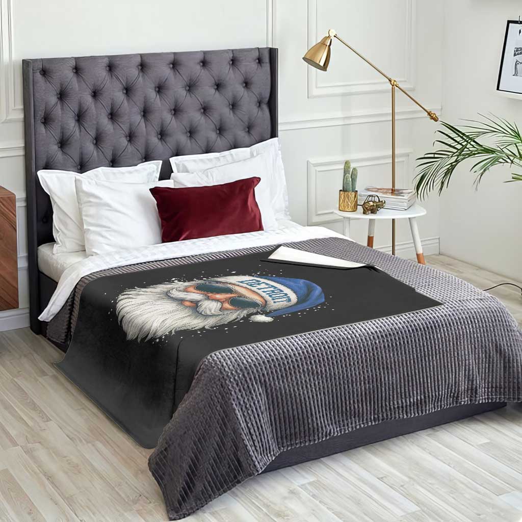 Vintage Detroit Football Christmas Throw Blanket Funny Retro Santa Lions Fan Xmas - Wonder Print Shop