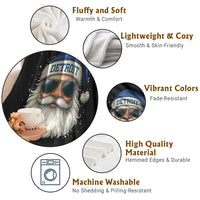 Vintage Detroit Football Christmas Throw Blanket Funny Retro Santa Lions Fan Xmas - Wonder Print Shop