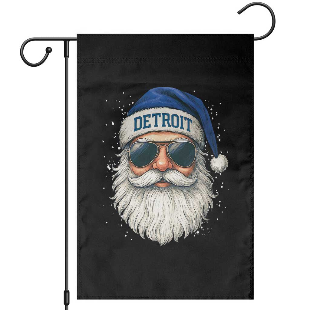 Vintage Detroit Football Christmas Garden Flag Funny Retro Santa Lions Fan Xmas - Wonder Print Shop
