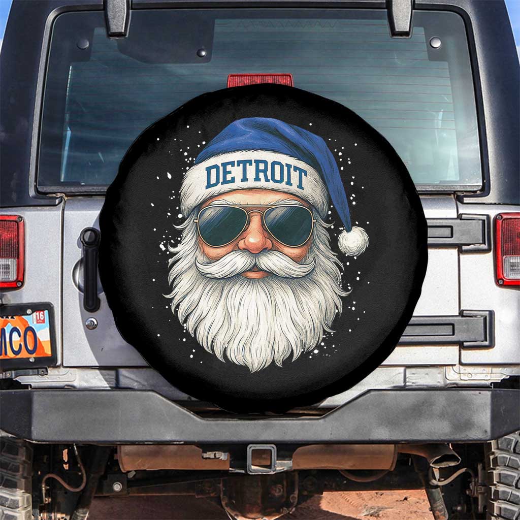 Vintage Detroit Football Christmas Spare Tire Cover Funny Retro Santa Lions Fan Xmas - Wonder Print Shop
