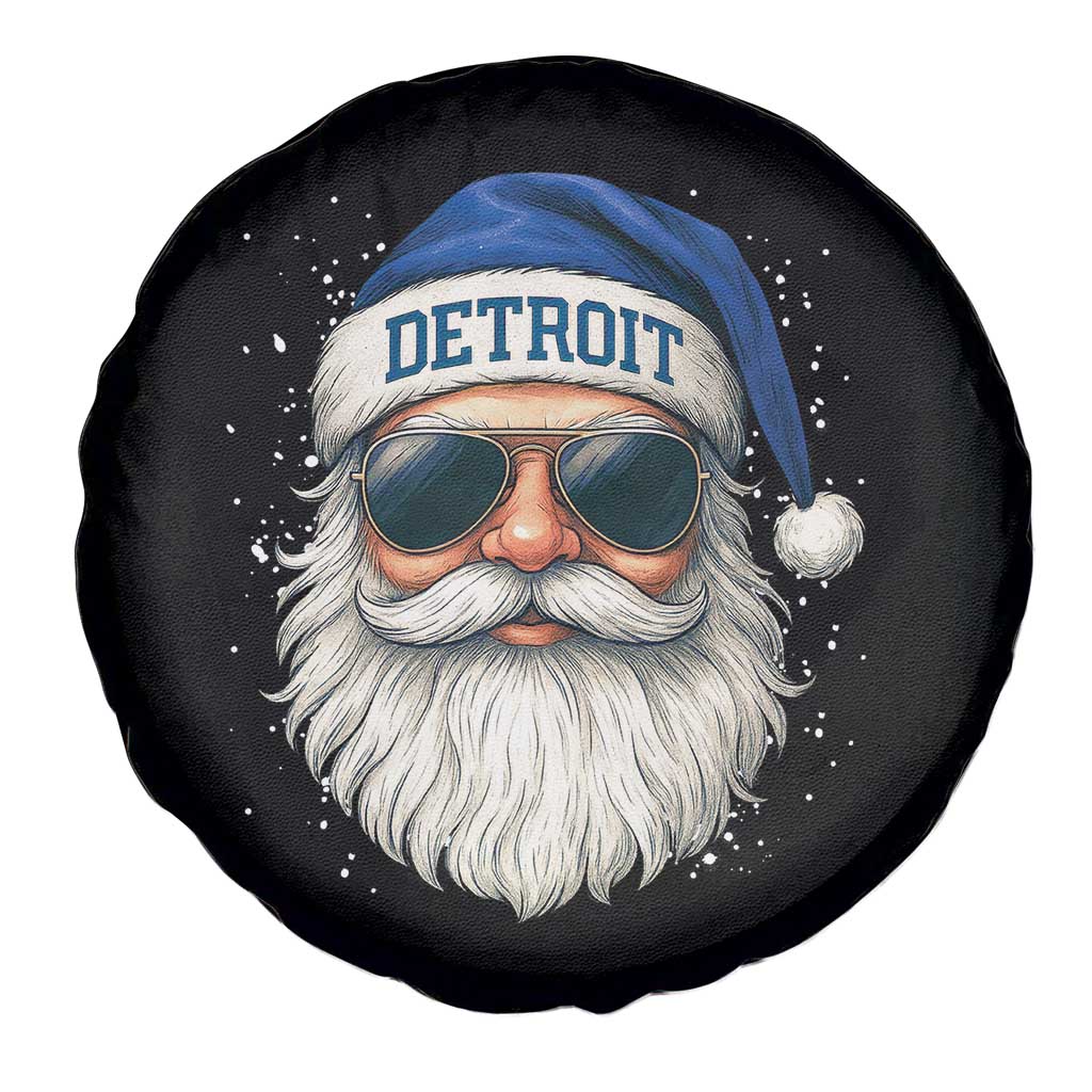 Vintage Detroit Football Christmas Spare Tire Cover Funny Retro Santa Lions Fan Xmas - Wonder Print Shop