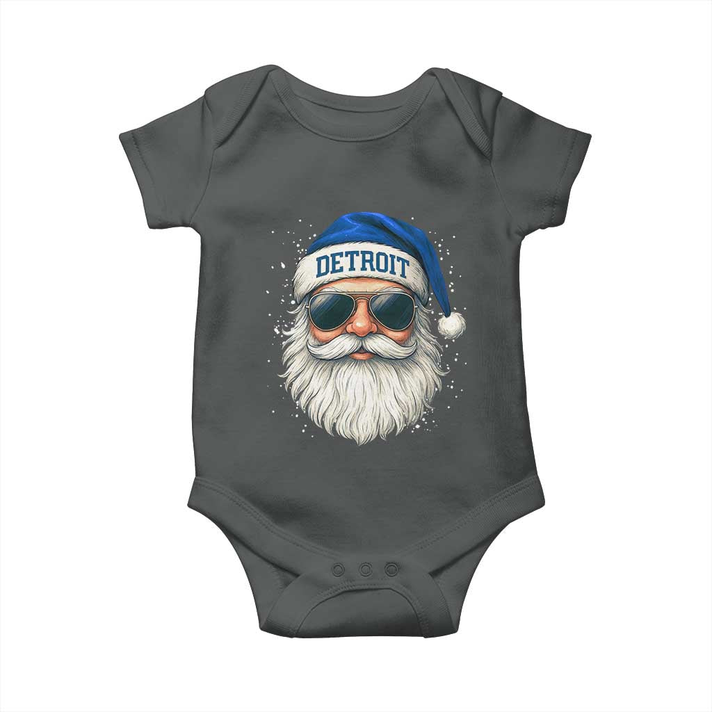 Vintage Detroit Football Christmas Baby Onesie Funny Retro Santa Lions Fan Xmas - Wonder Print Shop