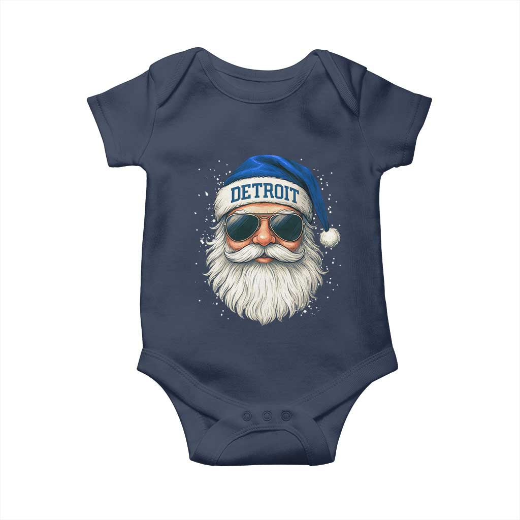 Vintage Detroit Football Christmas Baby Onesie Funny Retro Santa Lions Fan Xmas - Wonder Print Shop