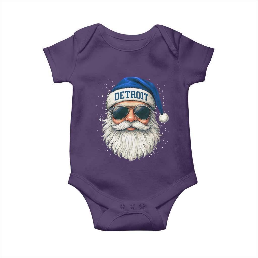 Vintage Detroit Football Christmas Baby Onesie Funny Retro Santa Lions Fan Xmas - Wonder Print Shop