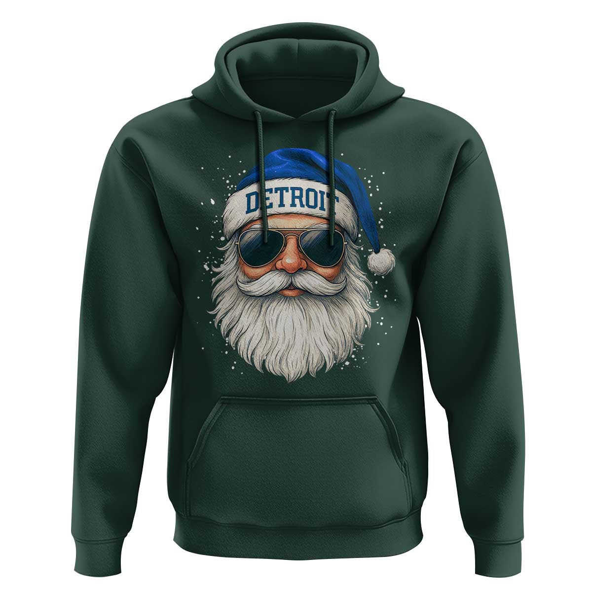 Vintage Detroit Football Christmas Hoodie Funny Retro Santa Lions Fan Xmas - Wonder Print Shop
