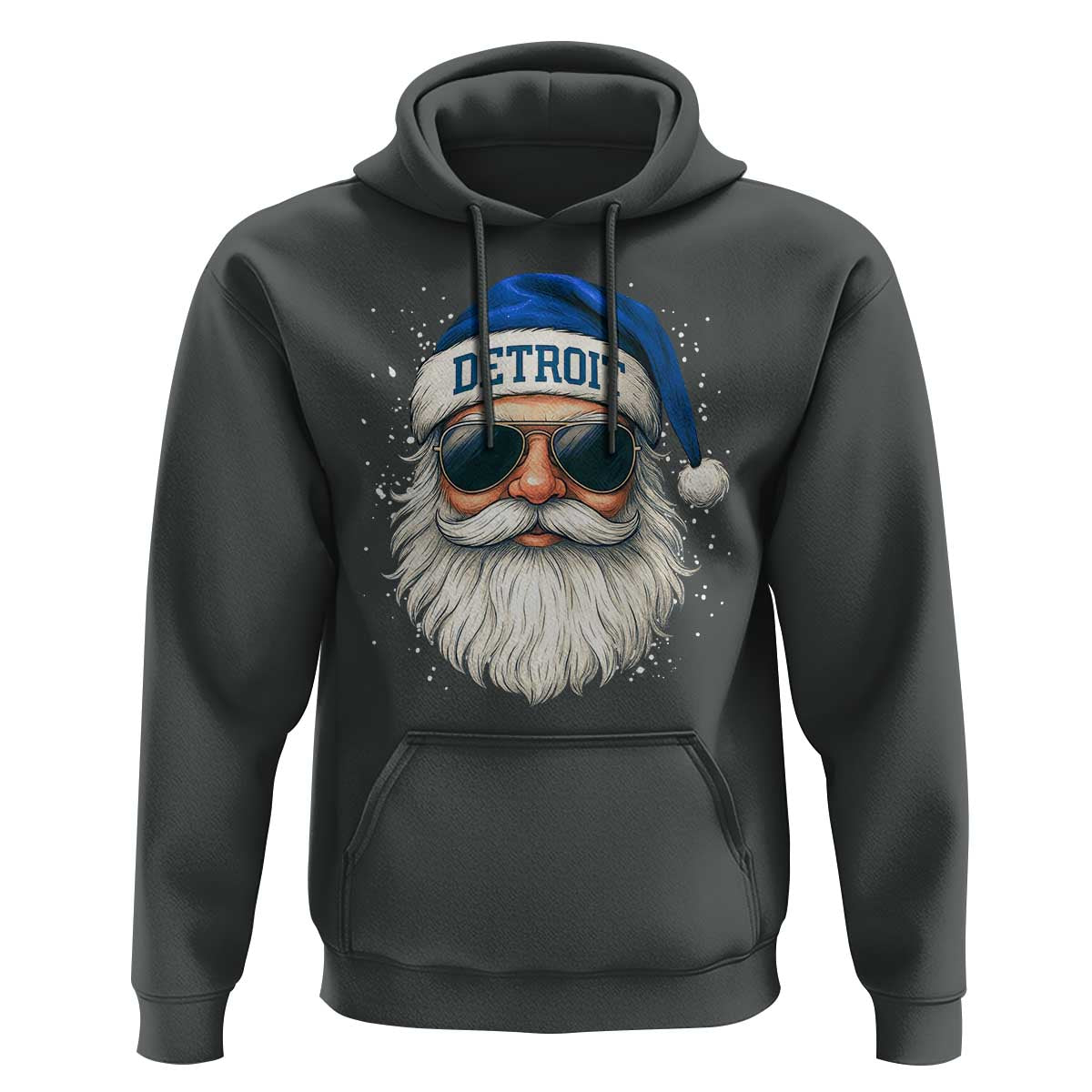 Vintage Detroit Football Christmas Hoodie Funny Retro Santa Lions Fan Xmas - Wonder Print Shop