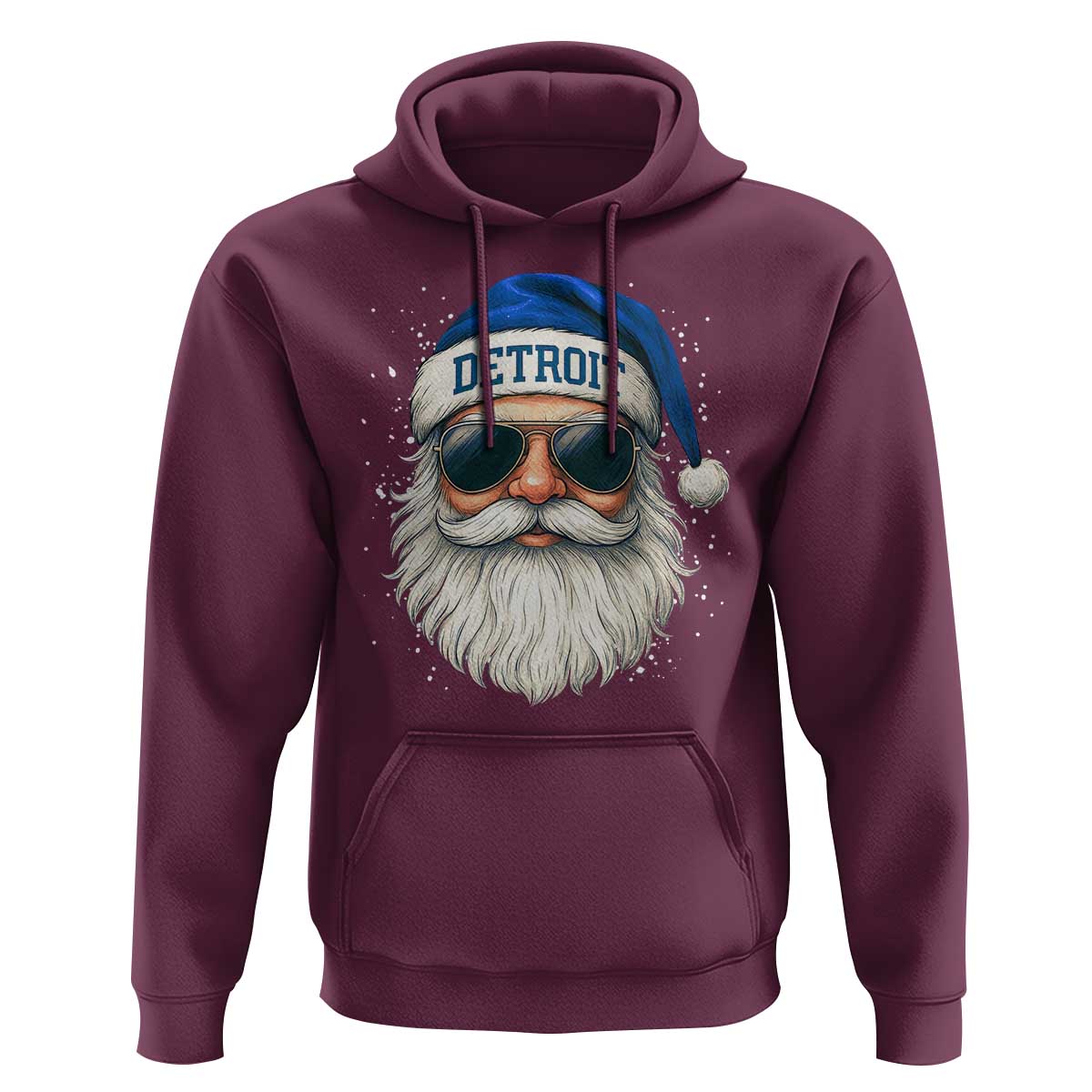 Vintage Detroit Football Christmas Hoodie Funny Retro Santa Lions Fan Xmas - Wonder Print Shop