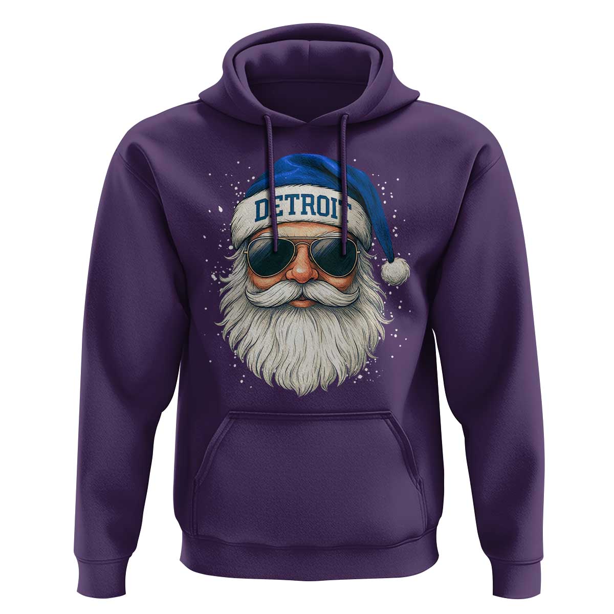 Vintage Detroit Football Christmas Hoodie Funny Retro Santa Lions Fan Xmas - Wonder Print Shop