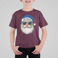 Vintage Detroit Football Christmas T Shirt For Kid Funny Retro Santa Lions Fan Xmas - Wonder Print Shop