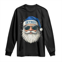 Vintage Detroit Football Christmas Long Sleeve Shirt Funny Retro Santa Lions Fan Xmas - Wonder Print Shop