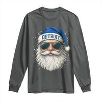 Vintage Detroit Football Christmas Long Sleeve Shirt Funny Retro Santa Lions Fan Xmas - Wonder Print Shop