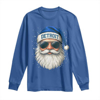 Vintage Detroit Football Christmas Long Sleeve Shirt Funny Retro Santa Lions Fan Xmas - Wonder Print Shop