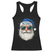 Vintage Detroit Football Christmas Racerback Tank Top Funny Retro Santa Lions Fan Xmas - Wonder Print Shop