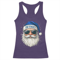 Vintage Detroit Football Christmas Racerback Tank Top Funny Retro Santa Lions Fan Xmas - Wonder Print Shop