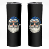 Vintage Detroit Football Christmas Skinny Tumbler Funny Retro Santa Lions Fan Xmas - Wonder Print Shop