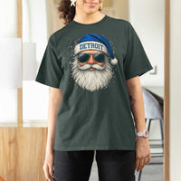 Vintage Detroit Football Christmas T Shirt For Women Funny Retro Santa Lions Fan Xmas - Wonder Print Shop
