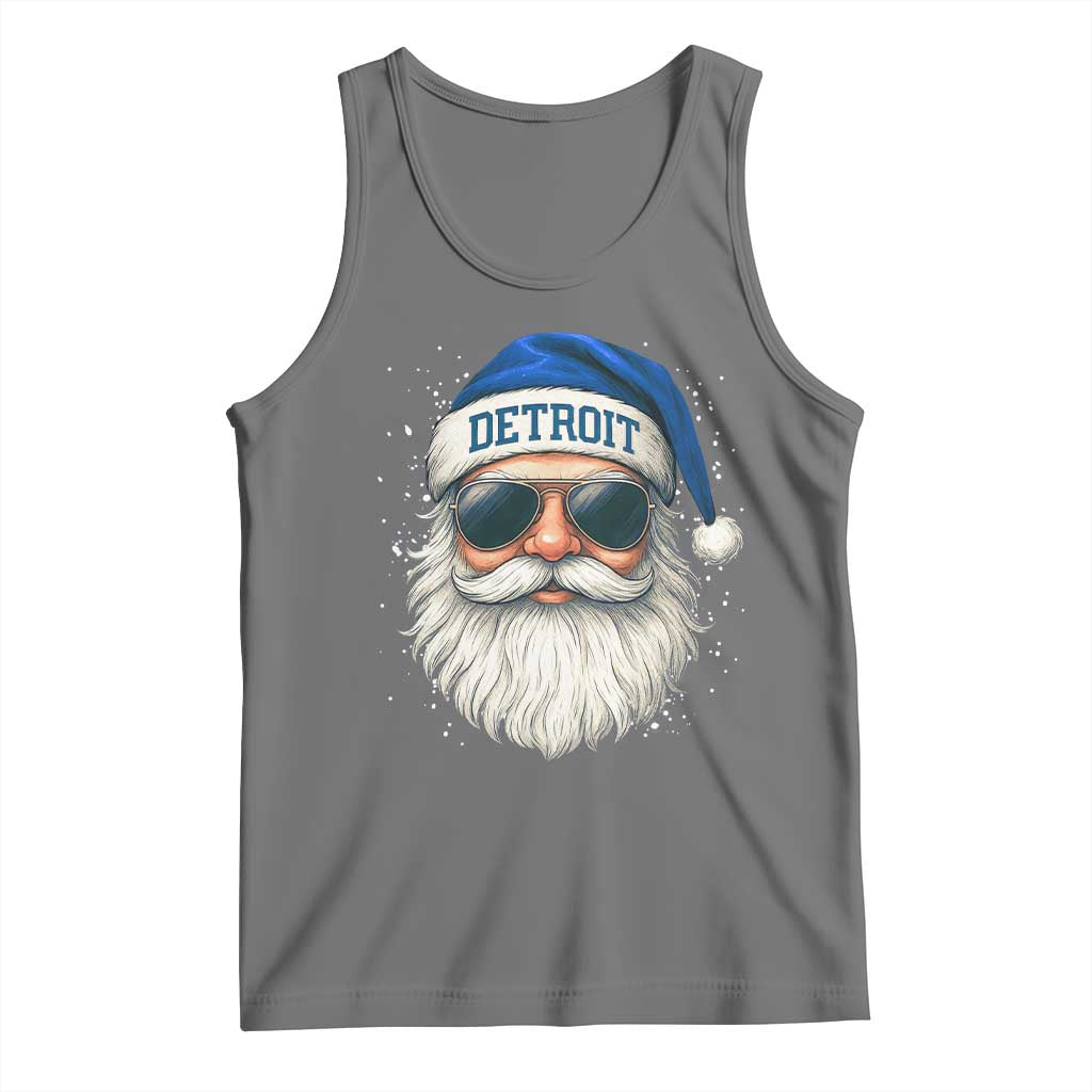 Vintage Detroit Football Christmas Tank Top Funny Retro Santa Lions Fan Xmas - Wonder Print Shop