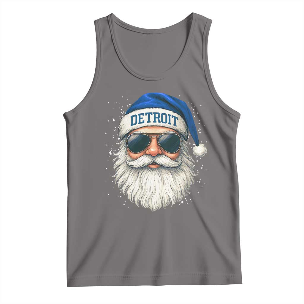Vintage Detroit Football Christmas Tank Top Funny Retro Santa Lions Fan Xmas - Wonder Print Shop