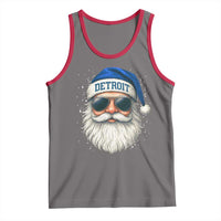 Vintage Detroit Football Christmas Tank Top Funny Retro Santa Lions Fan Xmas - Wonder Print Shop