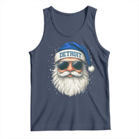 Vintage Detroit Football Christmas Tank Top Funny Retro Santa Lions Fan Xmas - Wonder Print Shop