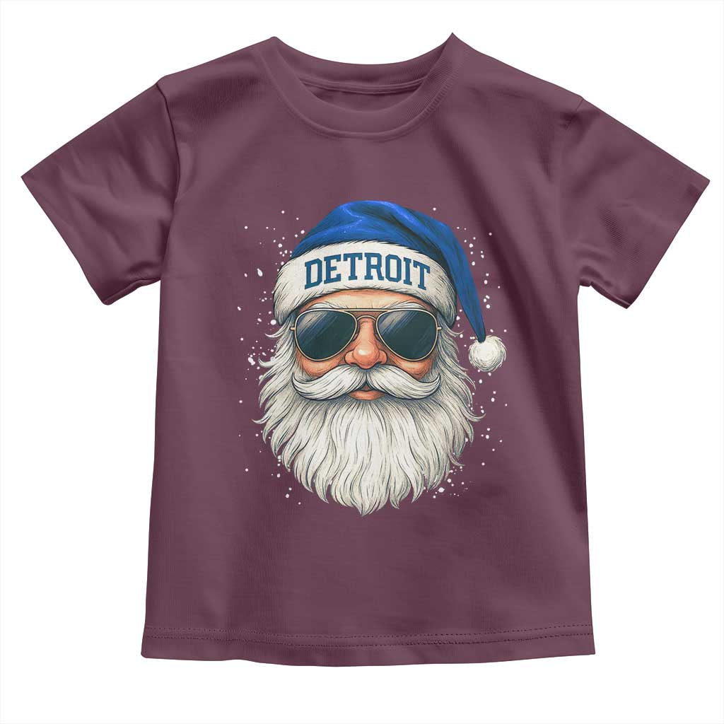 Vintage Detroit Football Christmas Toddler T Shirt Funny Retro Santa Lions Fan Xmas - Wonder Print Shop