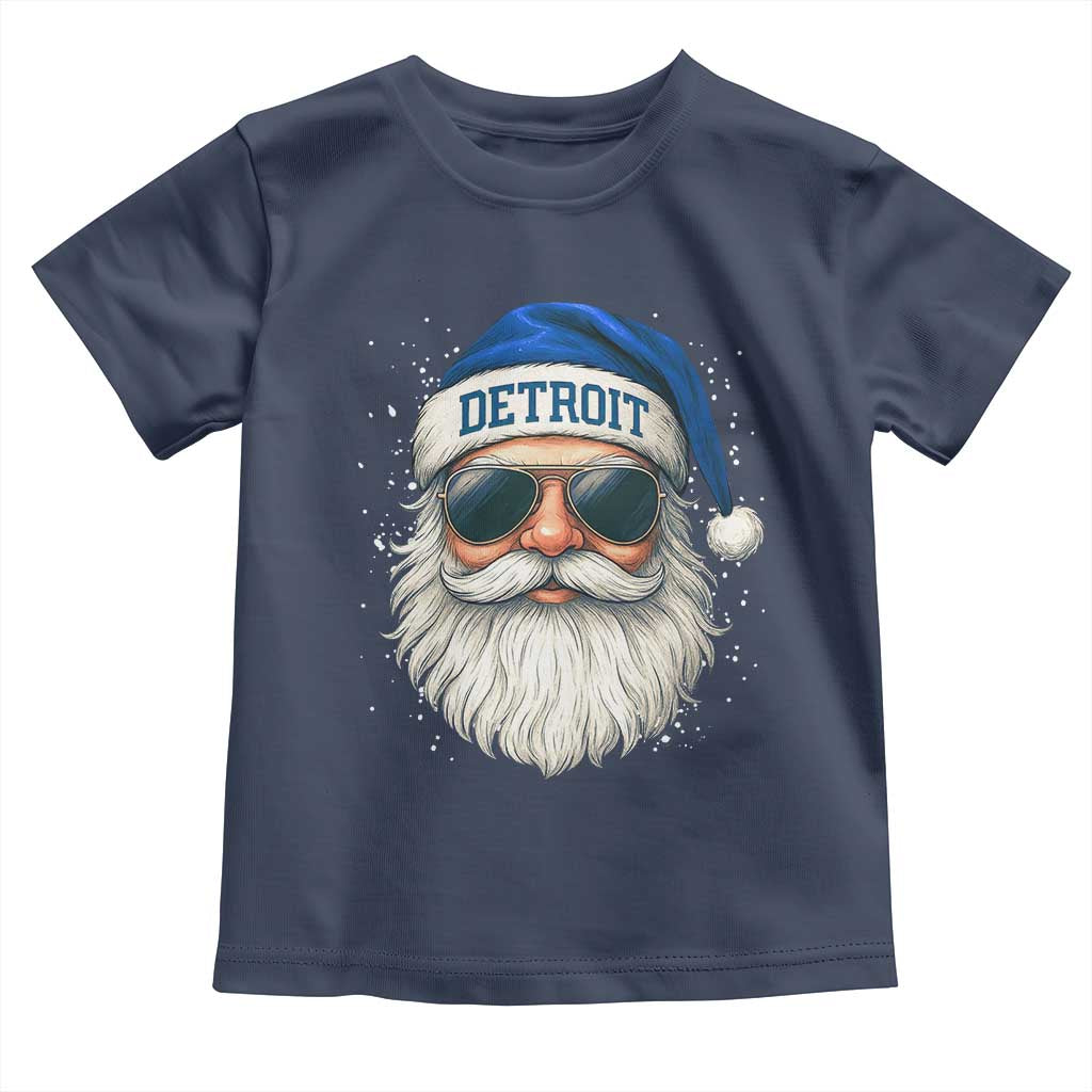 Vintage Detroit Football Christmas Toddler T Shirt Funny Retro Santa Lions Fan Xmas - Wonder Print Shop