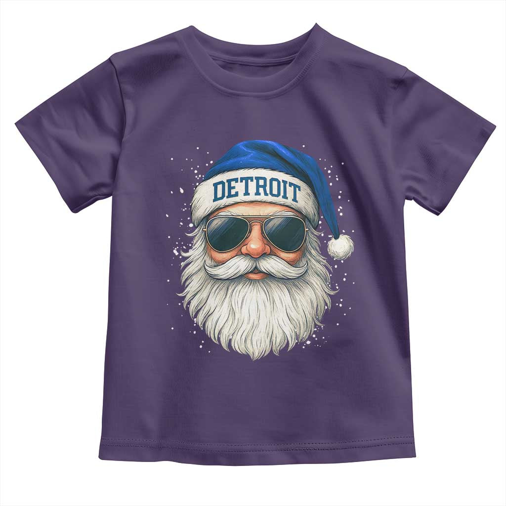 Vintage Detroit Football Christmas Toddler T Shirt Funny Retro Santa Lions Fan Xmas - Wonder Print Shop