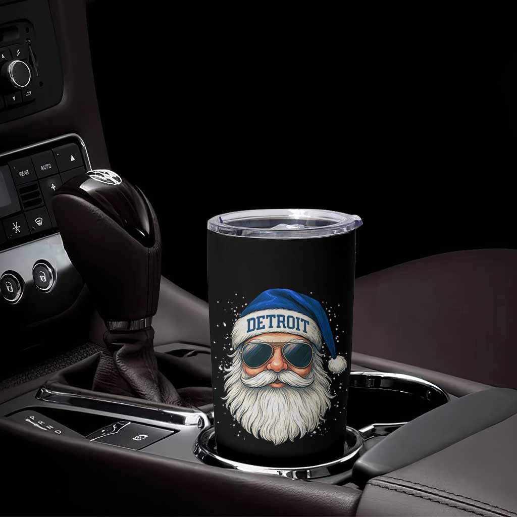 Vintage Detroit Football Christmas Tumbler Cup Funny Retro Santa Lions Fan Xmas - Wonder Print Shop