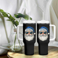 Vintage Detroit Football Christmas Tumbler With Handle Funny Retro Santa Lions Fan Xmas - Wonder Print Shop