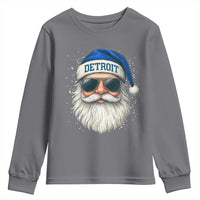 Vintage Detroit Football Christmas Youth Sweatshirt Funny Retro Santa Lions Fan Xmas - Wonder Print Shop