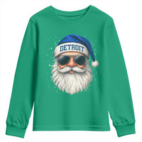 Vintage Detroit Football Christmas Youth Sweatshirt Funny Retro Santa Lions Fan Xmas - Wonder Print Shop