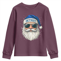 Vintage Detroit Football Christmas Youth Sweatshirt Funny Retro Santa Lions Fan Xmas - Wonder Print Shop