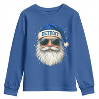 Vintage Detroit Football Christmas Youth Sweatshirt Funny Retro Santa Lions Fan Xmas - Wonder Print Shop