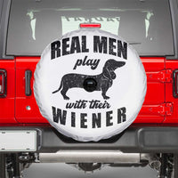 Funny Dachshund Dad Spare Tire Cover Real Men Play With Their Wiener Dog Dad Gag Gift - Wonder Print Shop