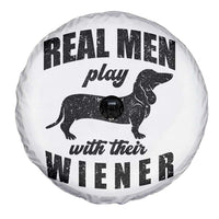 Funny Dachshund Dad Spare Tire Cover Real Men Play With Their Wiener Dog Dad Gag Gift - Wonder Print Shop