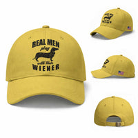 Funny Dachshund Dad Baseball Cap Real Men Play With Their Wiener Dog Dad Gag Gift