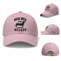 Funny Dachshund Dad Baseball Cap Real Men Play With Their Wiener Dog Dad Gag Gift