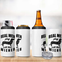 Funny Dachshund Dad 4 in 1 Can Cooler Tumbler Real Men Play With Their Wiener Dog Dad Gag Gift - Wonder Print Shop