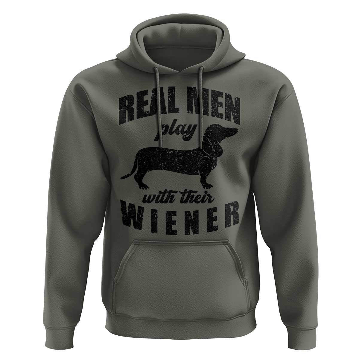 Funny Dachshund Dad Hoodie Real Men Play With Their Wiener Dog Dad Gag Gift - Wonder Print Shop